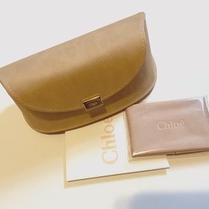 Authentic CHLOE Sunglasses Case with cleaning cloth - fits oversized sunglasses